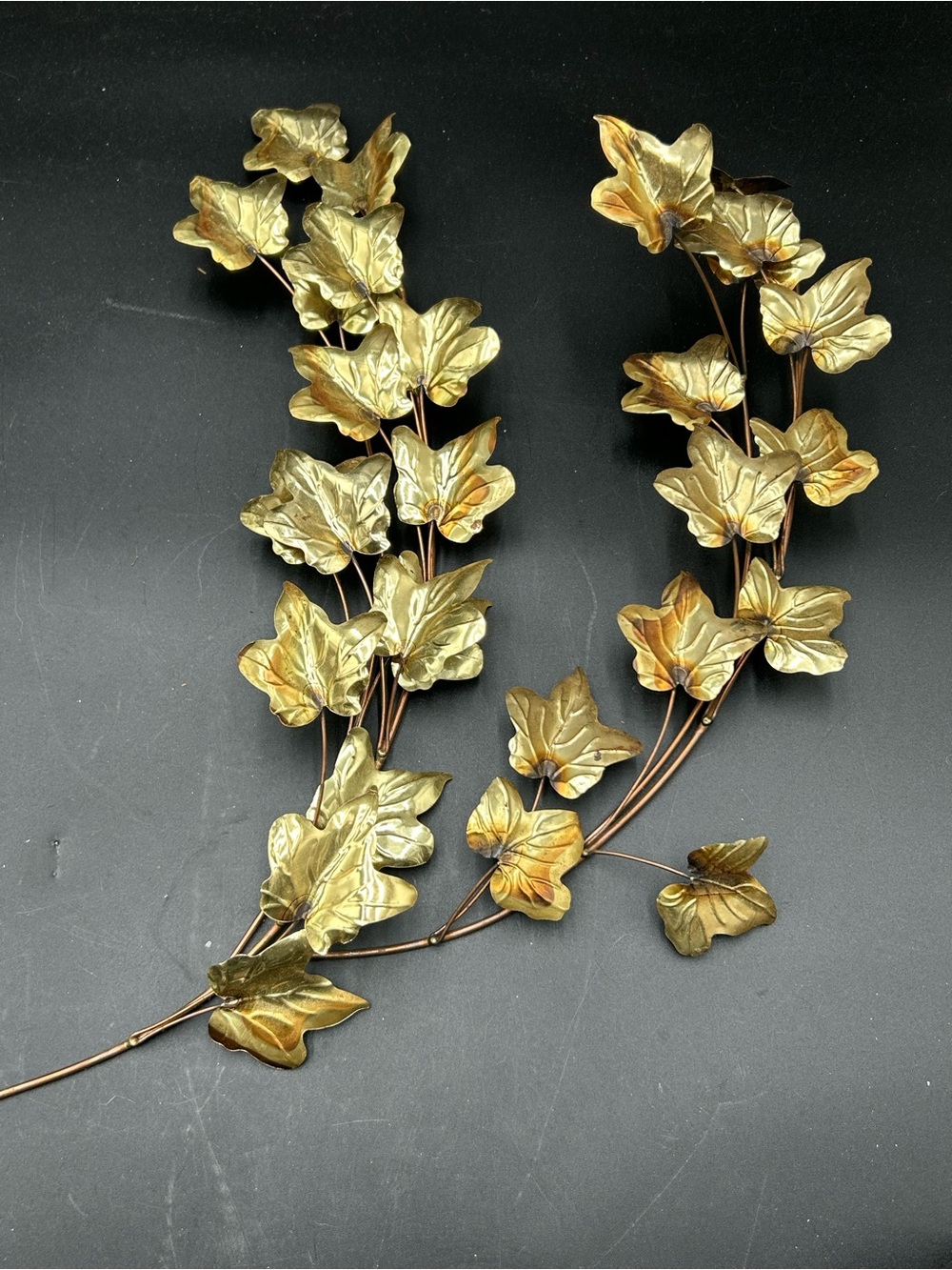 Vintage Homco Home Interiors gold leaves wall decor